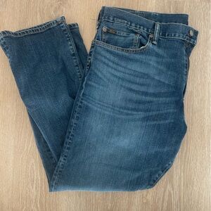 Ralph Lauren Men's Hampton relaxed Straight Jeans in Dark Blue Denim